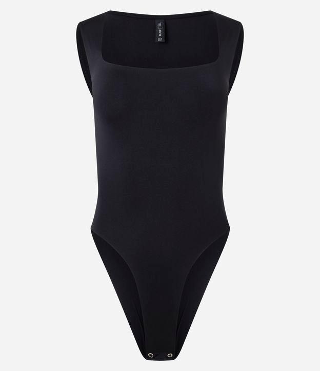 Body em Microfibra com Decote Quadrado - 1