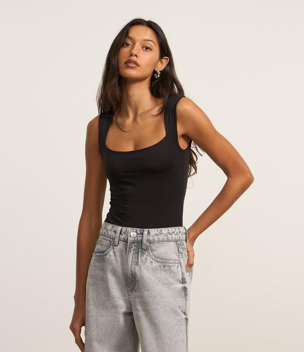 Body em Microfibra com Decote Quadrado - 2