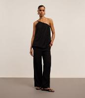 Calça Wide Leg com Amarração no Cós - 2