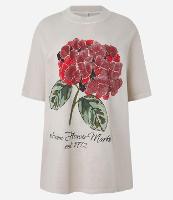 Camiseta Over em Algodão com Estampa de Flor - 1