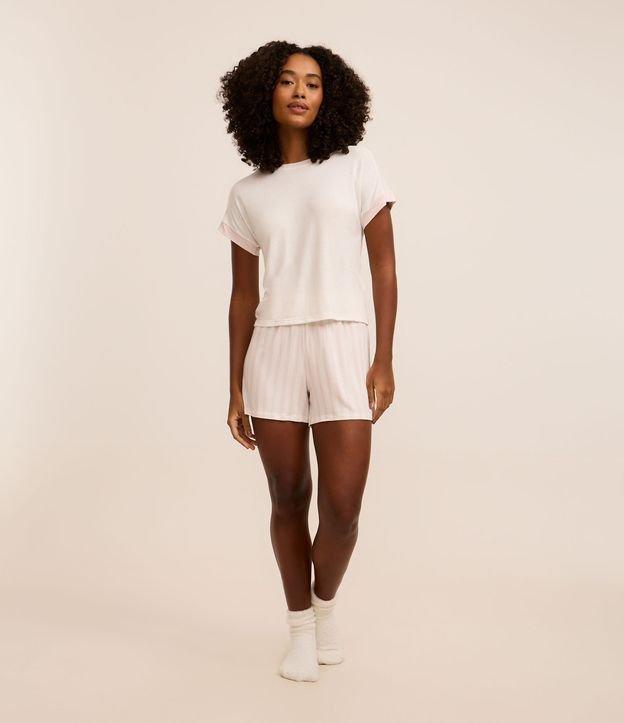 Pijama Short Doll com Estampa Listras e Poá - 1