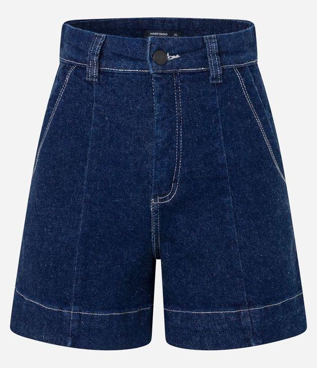Short Regular em Jeans com Pesponto Contrastante e Bolso Faca - 1