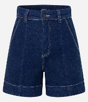 Short Regular em Jeans com Pesponto Contrastante e Bolso Faca - 1
