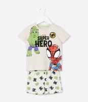 Pijama Infantil com Estampa Baby Heróis Spidey e Hulk - Tam 2 a 6 Anos - 1
