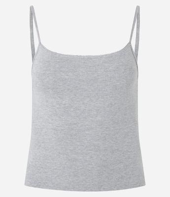 Blusa em Ribana de Alcinha com Trabalhado no Decote