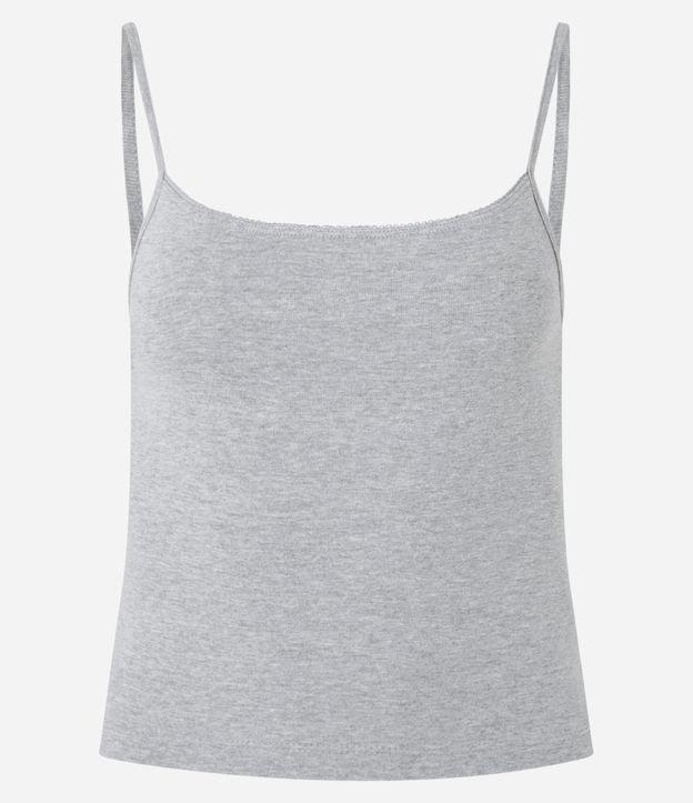 Blusa em Ribana de Alcinha com Trabalhado no Decote - 1