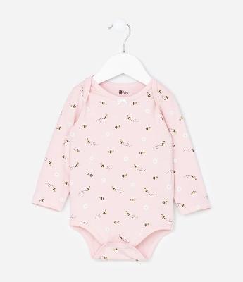 Body Infantil com Estampa Mini Abelhinhas - Tam RN a 18 meses