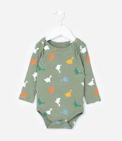 Body Infantil com Estampa de Dinossauro - Tam RN a 18 meses - 1