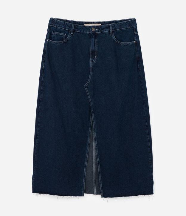 Saia Midi em Jeans com Fenda Curve & Plus Size - 1