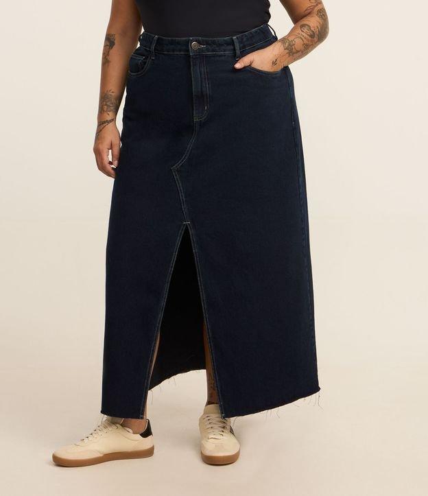 Saia Midi em Jeans com Fenda Curve & Plus Size - 3