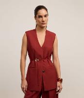 Colete Alongado com Corte Alfaiatado e Detalhe de Fivela Metalizada - 2