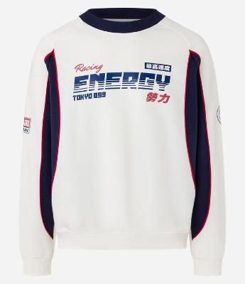 Casaco Boxy em  Moletom com Recortes e Estampa Lettering