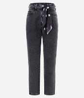 Calça Mom Comfort em Jeans com Lenço Poá - 1