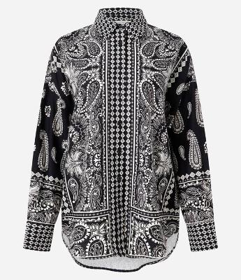 Camisa Boho em Viscolinho com Estampa Paisley