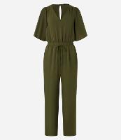 Macacão Longo em Crepe Airflow com Amarração na Cintura - 1