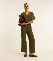 Macacão Longo em Crepe Airflow com Amarração na Cintura - 2