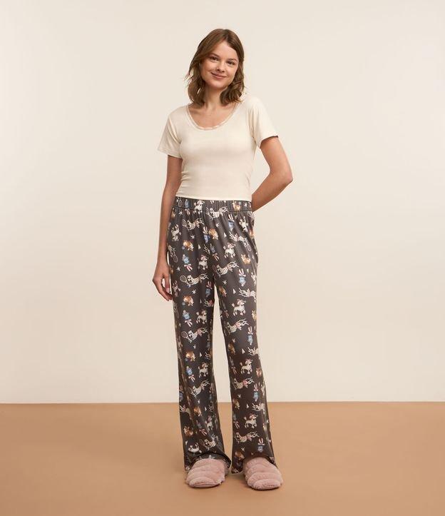 Pijama Longo Canelado com Calça Estampa de Dogs Esportistas - 2