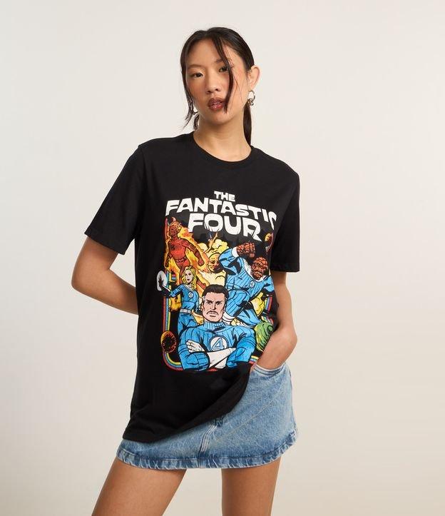 Camiseta Alongada em Algodão com Estampa The Fantastic Four - 1
