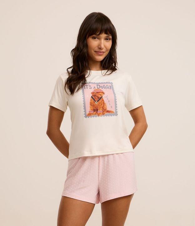 Pijama Short Doll com Estampa de Poodle Campeão - 1