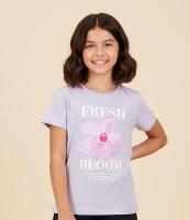 Camiseta Infantil com Estampa de Flor - Tam 5 a 14 Anos - 2
