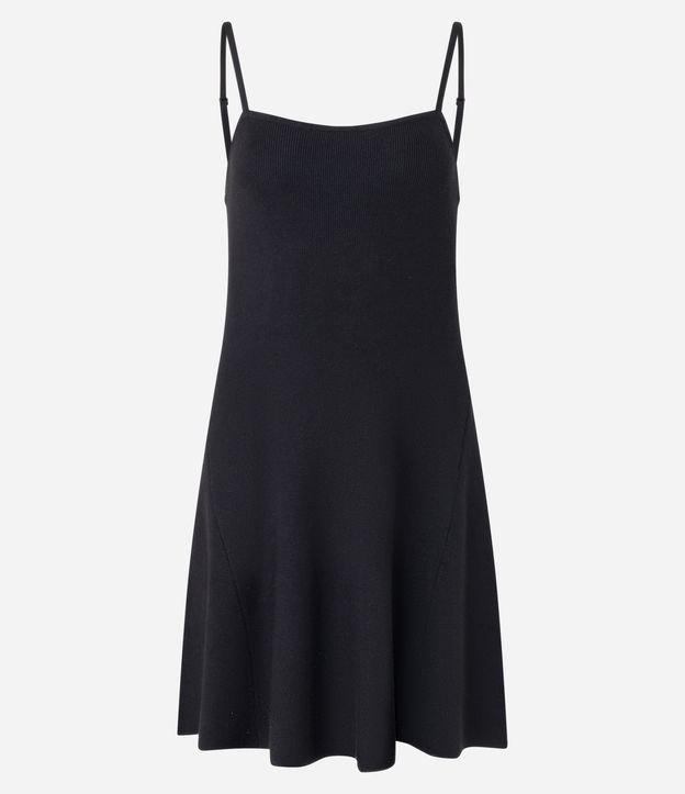 Vestido Curto Canelado de Alcinha em Tricô - 1