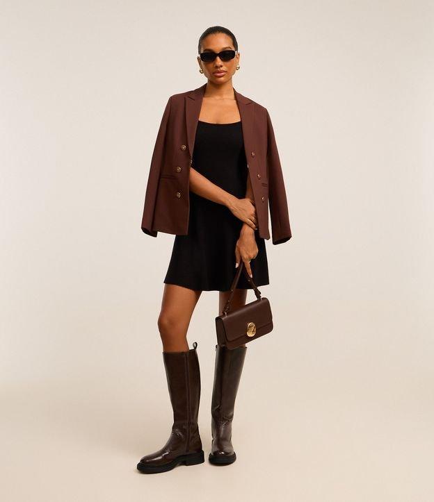 Vestido Curto Canelado de Alcinha em Tricô - 2