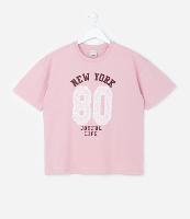 Camiseta Curta Infantil com Lettering New York - Tam 5 a 14 Anos - 1