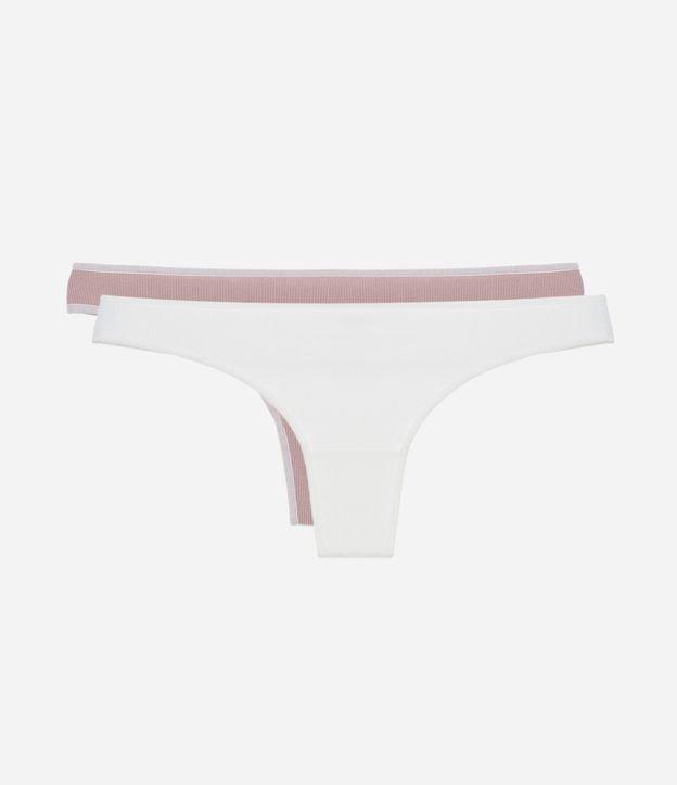 Kit 02 Calcinhas Biquíni Fio com Contraste no Cós - 1