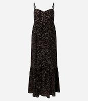 Vestido Boho Evasê Longo em Viscose com Estampa Onça - 1