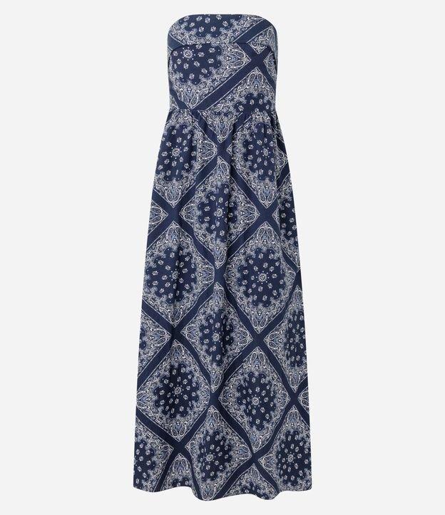 Vestido Longo em Tricoline com Estampa Paisley - 1