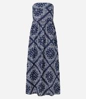 Vestido Longo em Tricoline com Estampa Paisley - 1