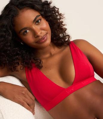 Sutiã Top Canelado com Lettering na Barra