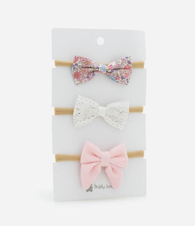 Kit 03 Faixas de Cabelo Infantil com Lacinhos - Tam Único - 1