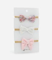 Kit 03 Faixas de Cabelo Infantil com Lacinhos - Tam Único - 1