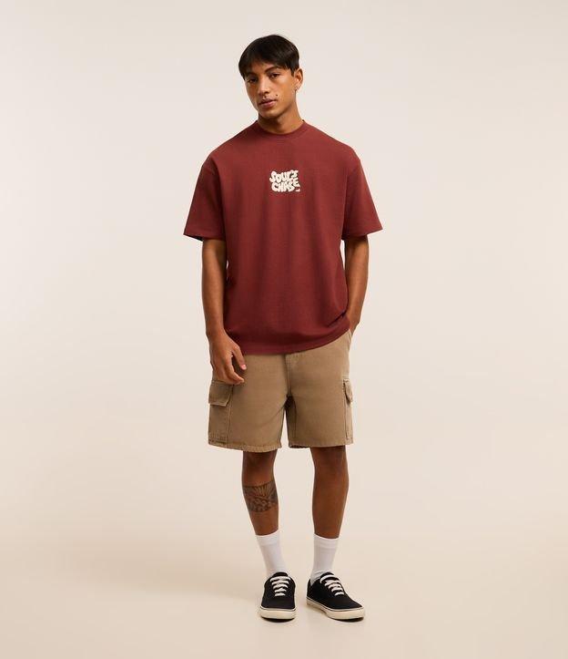 Bermuda Baggy Cropped em Sarja com Bolso Cargo - 2