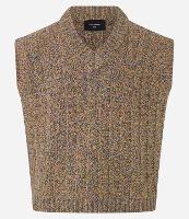 Colete em Tricô com Gola V e Textura - 1