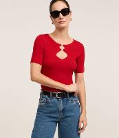 Blusa Ajustada em Tricô com Aberturas Afiveladas - 1