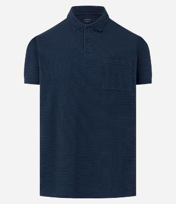 Camisa Polo Regular em Algodão com Bolso Texturizada