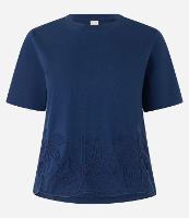 Camiseta Slim em Algodão com Barra Bordada de Coqueiros - 1