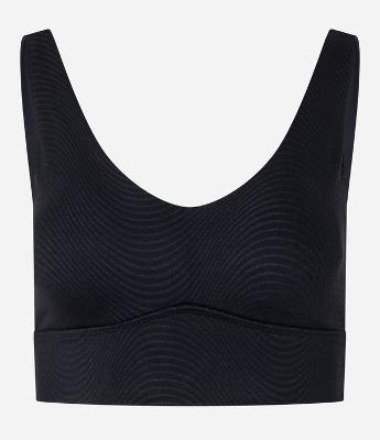 Top Sem Bojo Esportivo Geométrico em Microfibra com Barra Larga