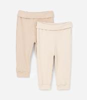 Kit 02 Calças Infantis em Ribana com Cós Dobrado - Tam RN a 18 meses - 1