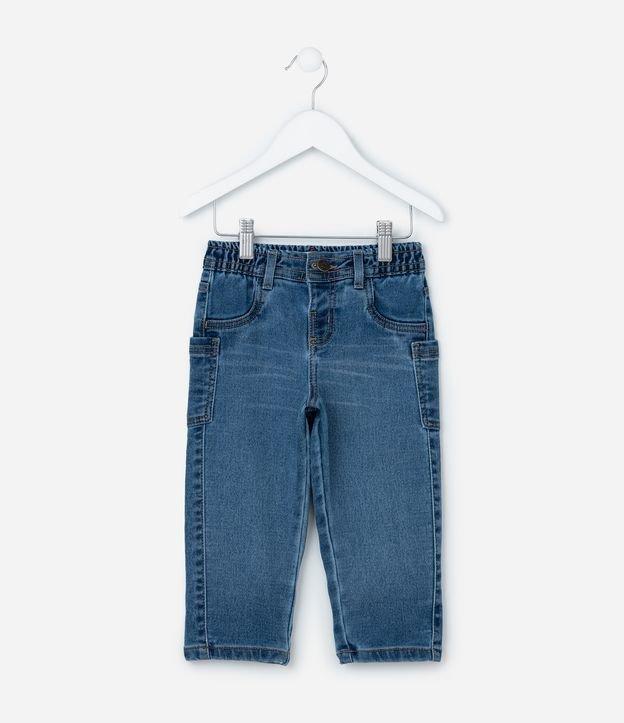 Calça Infantil em Jeans com Bolsos Laterais - Tam 1 a 6 Anos - 1