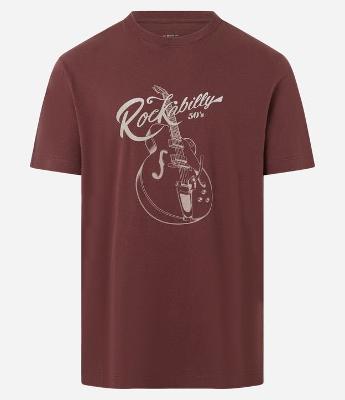 Camiseta em Algodão com Estampa de Guitarra Rockabilly