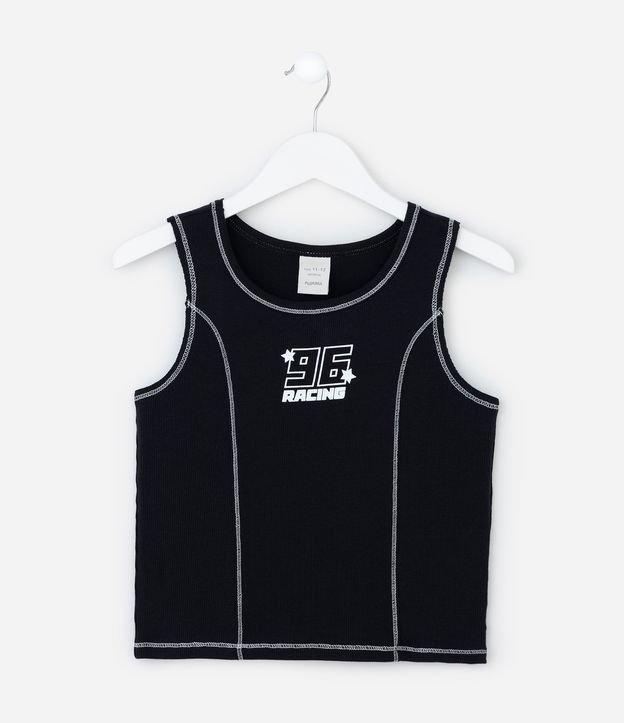 Regata Infantil em Ribana com Lettering 96 - Tam 5 a 14 Anos - 1