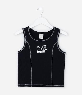 Regata Infantil em Ribana com Lettering 96 - Tam 5 a 14 Anos