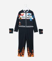 Macacão Infantil com Luvas e Estampa Hot Wheels - Tam 3 a 8 Anos - 1