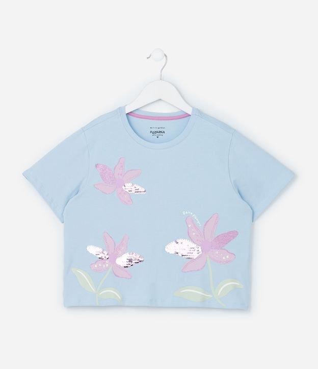 Blusa Infantil com Bordado de Flores em Paetês - Tam 5 a 14 Anos - 1