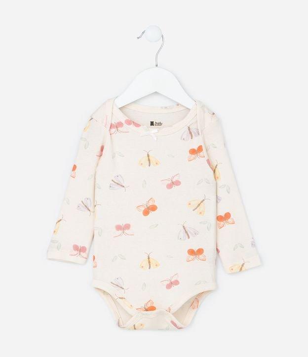 Body Infantil com Estampa de Borboletas - Tam RN a 18 meses - 1