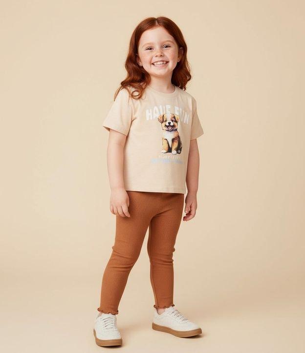 Calça Legging Infantil Canelada com Costura Frufru - Tam 1 a 6 anos - 2