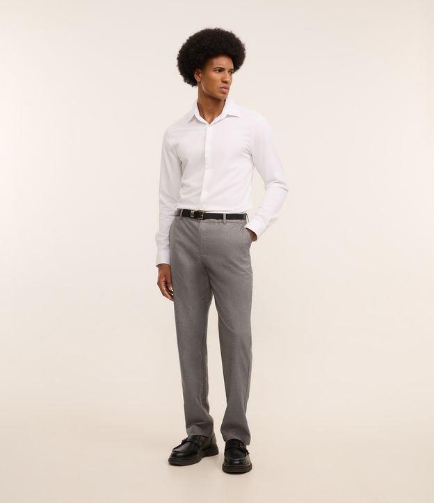 Calça Slim em Viscose Alfaiatada com Estampa Xadrez em Fio Tinto - 1